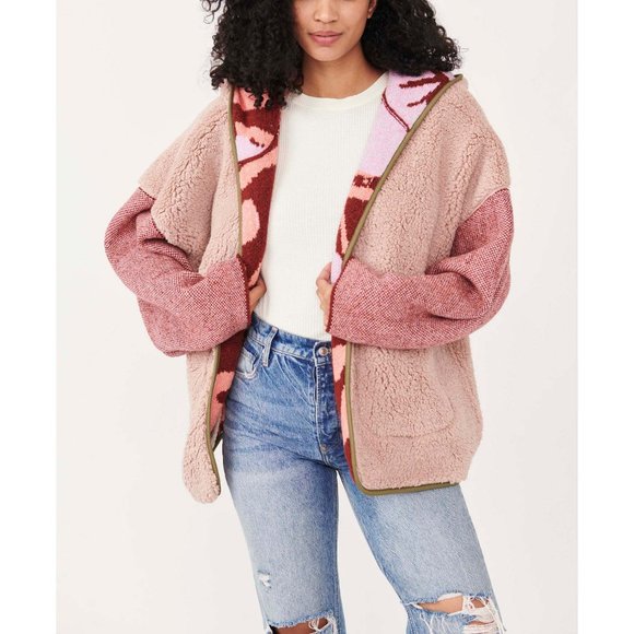 🎉LAST CHANCE🎉 NWT Free People Winter Chill Reversible Cardi / Orchid Rose - Picture 5 of 7